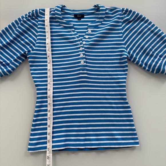 Rails Puff-Sleeve Striped Henley Top – Size S - Picture 6 of 8